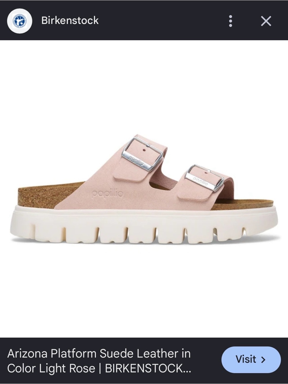 Birkenstock Arizona Platform Suede Sandal - Light Pink